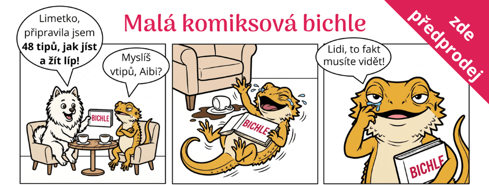 Předprodej: Malá komiksová bichle
- Průvodce (nejen) jídlem pro děti, rodiče a jednu tvrdohlavou agamu